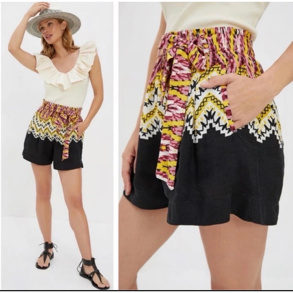 Anthropologie Linen Blend Shorts Boho Pull on summer Casual size Small
